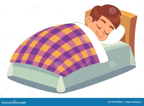 Boy Sleeping In Bed Sweet Dreams Stock Vector Illustration Of Blue