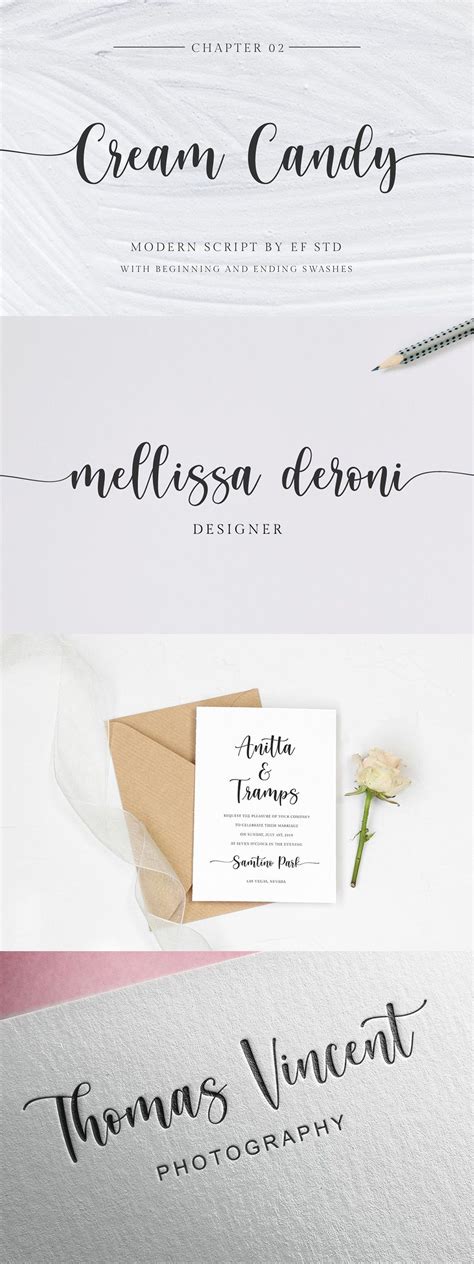 Typography is one of the most essential parts of a website's design, and it's essential that you get the perfect fonts for your project. Cream Candy - Modern Script in 2020 | Beautiful script ...