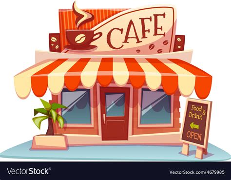 Cafe Building With Bright Royalty Free Vector Image