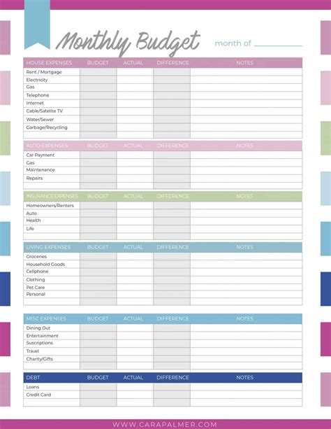 Free Printable Budget Planner Sheets Molift