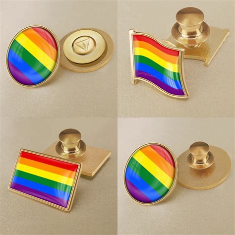 Lgbt Rainbow Gay Bisexual Pride Flag Brooch Badges Lapel Pins Brooches Aliexpress