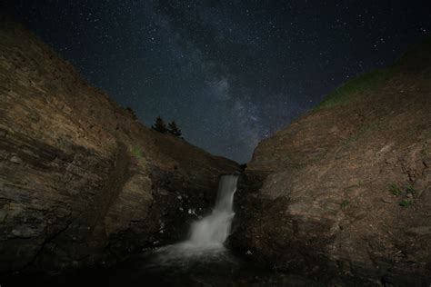 Milky Way Above Waterfall