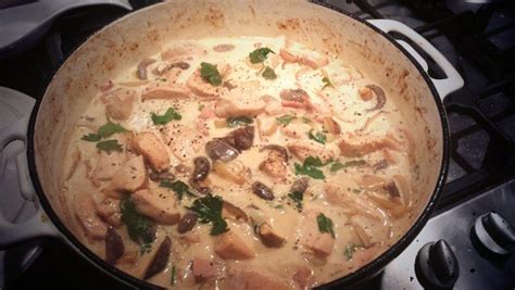 They are then stir fried with ginger, garlic & spring onions until tender. Posh Chicken Supreme - Wit Scots Eat