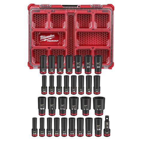 Milwaukee Tool Shockwave Impact Duty 12 In Drive Metric And Sae Deep