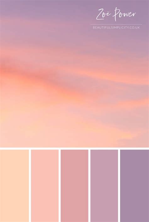 Dreamy Sunset Skies Pastel Colour Palette Print By Zoe Power Color