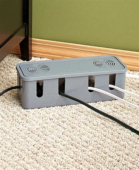 Cable Organizer Box Keep Power Cords And Cables Neat And Tidy Grey