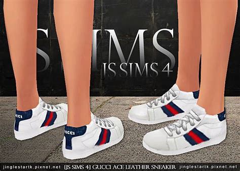 Js Sims 4 Gucci Ace Leather Sneaker 雪花台湾