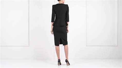 black peplum trimmed skirt suit youtube