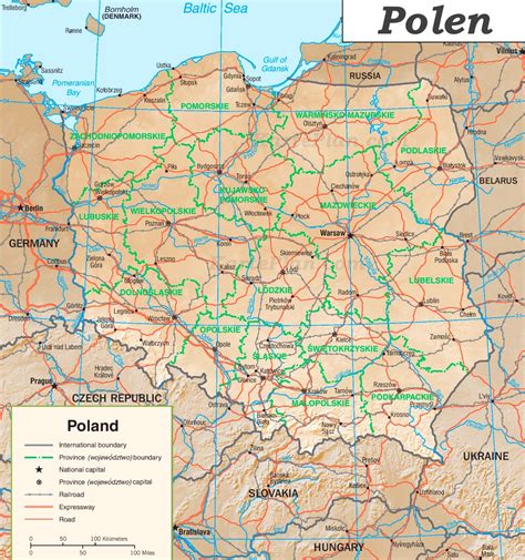 Polen Karte Polen Politische Karte Karten Und Fileflüsse In Polen