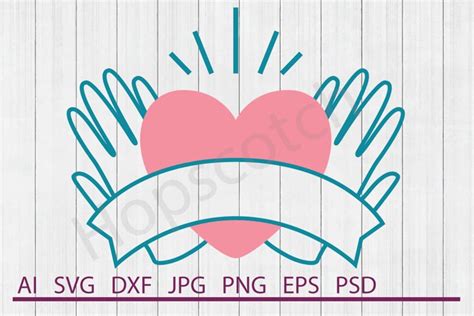 Heart SVG Holding Heart SVG DXF File Cuttable