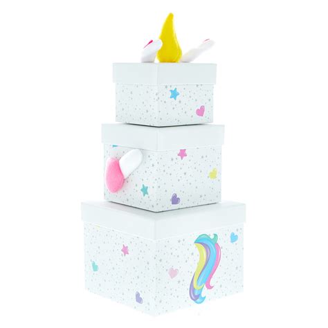 Buy Stackable Plush Unicorn T Boxes Pack Of 3 For Gbp 699 Card