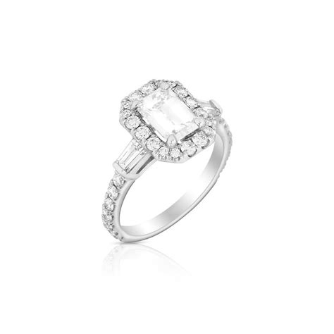 Lace Inspired Emerald Cut Engagement Ring — Ashley Morgan Designs
