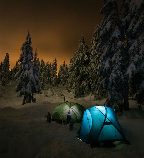 Snow Camping Snow Camping On Seymour The Sky Is Lit Up By Flickr