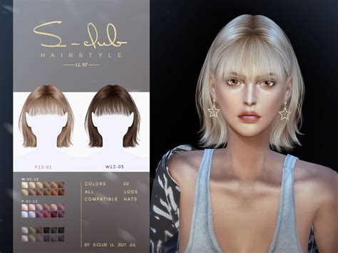 Short Bang Hairstyle For Female By S Club Sims Hair Hairstyle Short