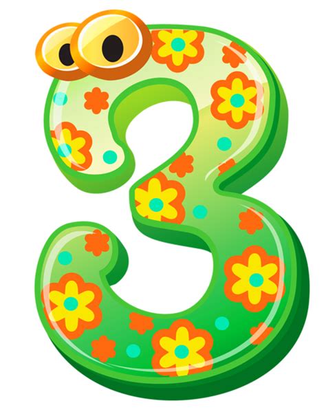 Cute Number Three Png Clipart Image Алфавит Детские