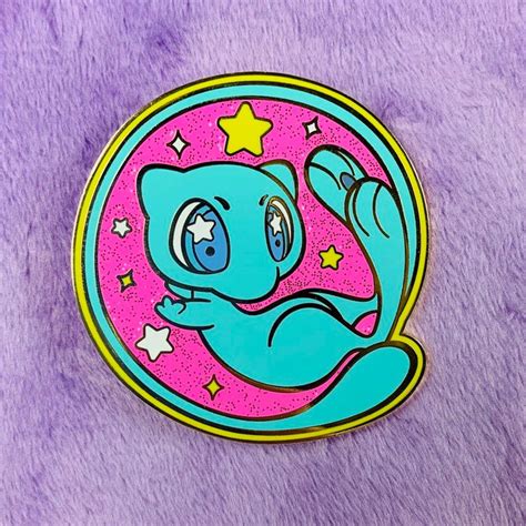 Star Light Pokemon Limited Edition Shiny Neon Mew Enamel Pin Etsy