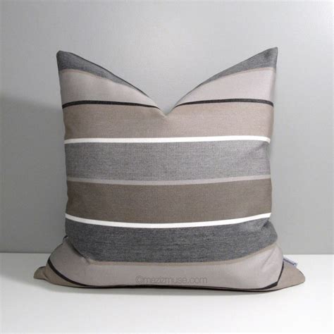 Silver gray grey eyelashes glitter phenomenal throw pillow. Brown & Grey Outdoor Pillow Cover, Decorative Striped ...
