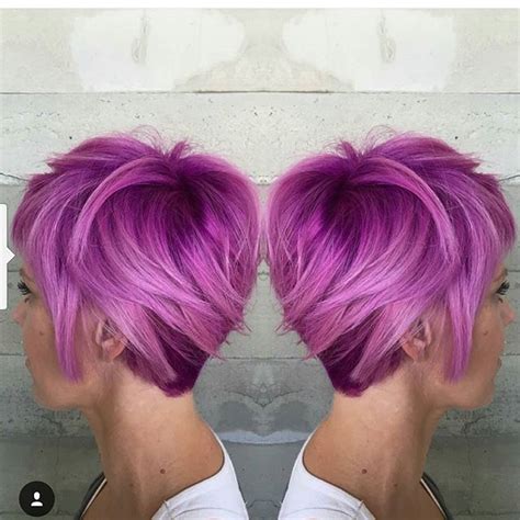 Short Red Purple Pixie Cut With Layers Hairstyles Weekly