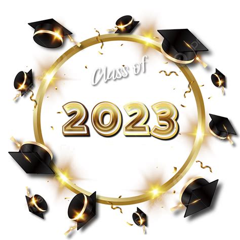 Graduación 2023 Temporada De Graduación Luz Dorada Círculo Dorado Gorra
