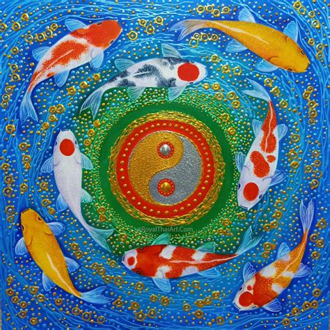 Amazing Koi Fish Canvas Wall Art For Sale Royal Thai Art