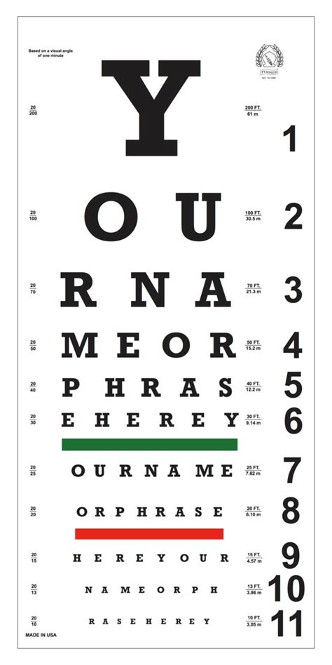 Custom Eye Chart Now You Can Have Your Name Or A Phrase On