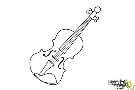 How To Draw A Violin Step By Step Drawingnow