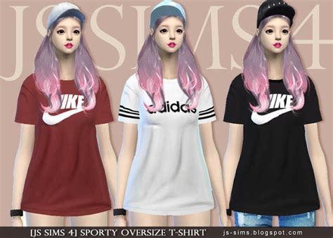 Sims 4 Ccs The Best Sporty Oversized T Shirt By Js Sims 4