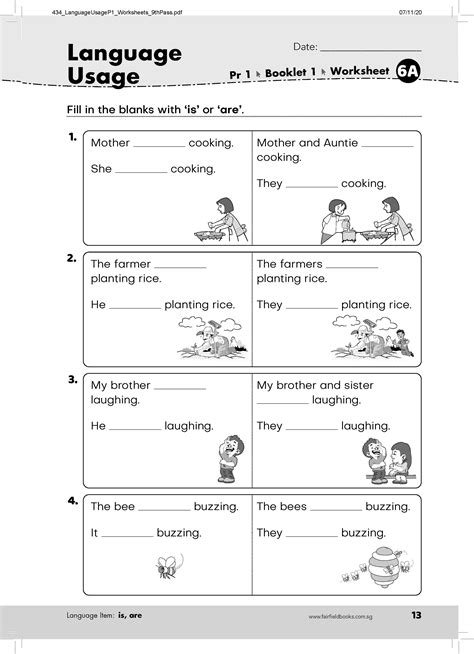 primary  language usage english worksheet openschoolbag