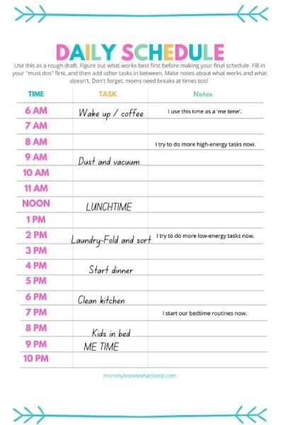 Stay At Home Mom Schedule Create A Daily Routine That Works