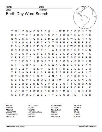 Earth Day Word Search