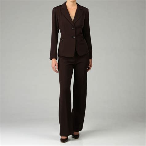 First Lady Womens Brown 2 Piece Pant Suit 12915055