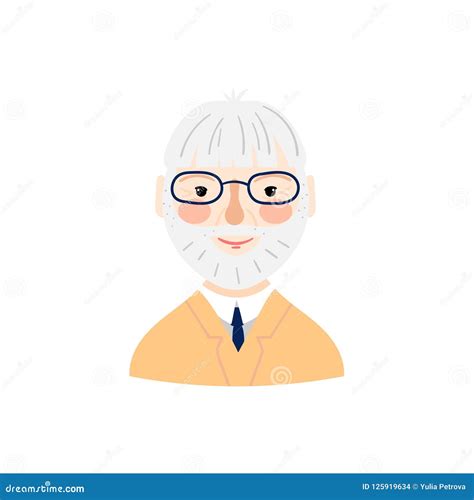 Illustration Of Old Man With Glasses Stock Vector Illustration Of