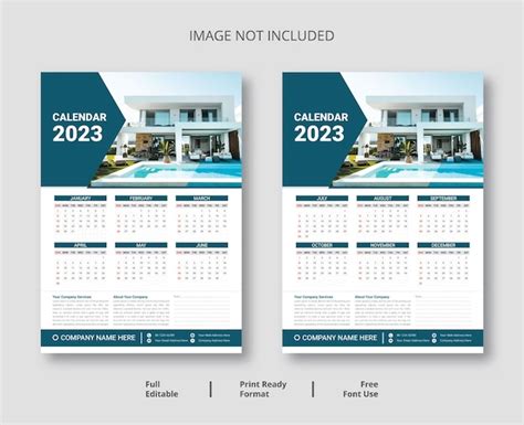 Premium Vector 2023 Wall Calendar Template Corporate Calendar Design