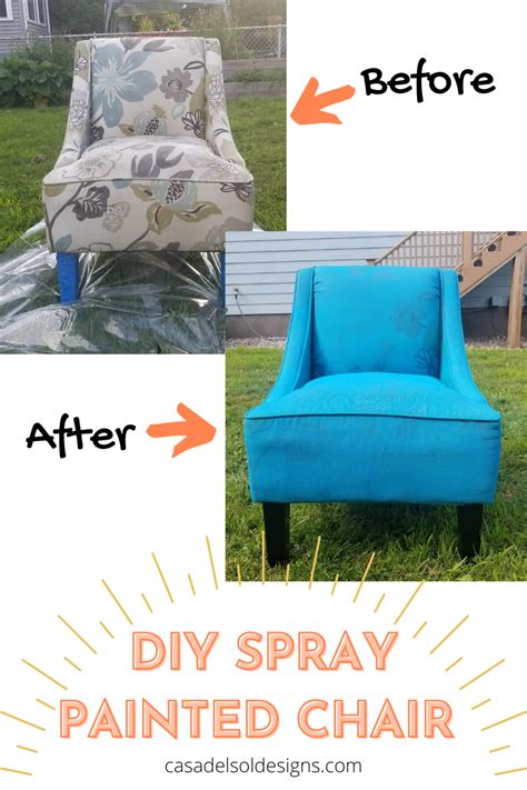 Diy Spray Painted Chair Painting Fabric Chairs Painting Fabric