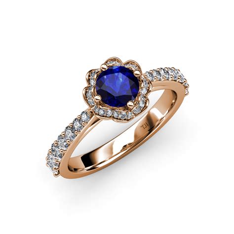 If you don't see what you're looking for, please contact our workshop so we can custom create a sapphire band to match an engagement ring or to stand alone. Blue Sapphire & Diamond Floral Halo Engagement Ring 1.57 ...