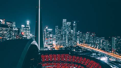 Download Wallpaper 1920x1080 Night City View From Above