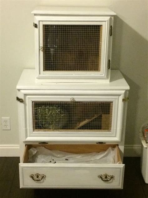 Diy Rabbit Hutch Made Out Of An Old Dresser And Night Stand On Top W