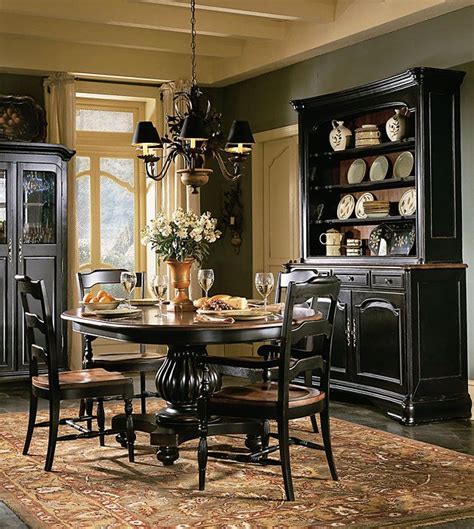 Making such rustic log piece is possible from a part of a tree log. Vintage Dining Room Set Makeover: Paint It Black | Black ...