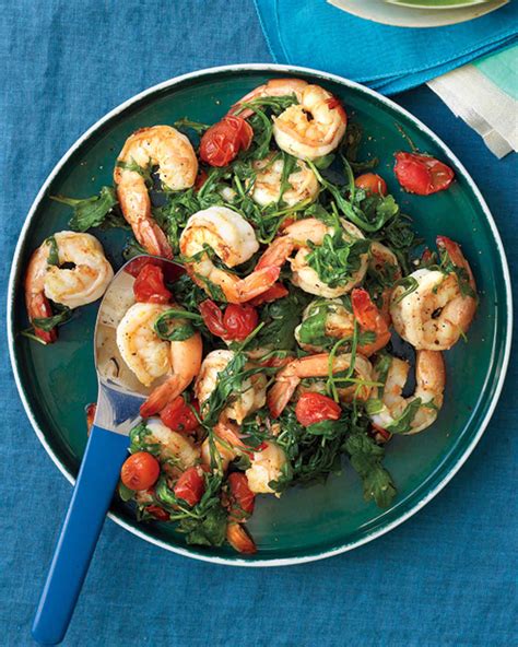 Sauteed Shrimp With Arugula And Tomatoes Recipe And Video Martha Stewart