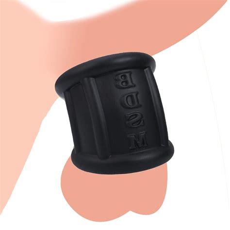Men Silicone Penis Scrotum Ring Black Ball Stretcher Delay Time Testicle Squeeze Ebay