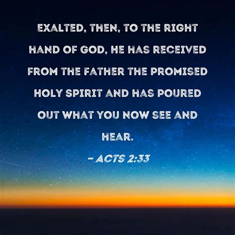 Acts 233 Exalted Then To The Right Hand Of God He Has Received From