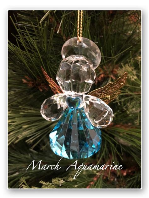 Acrylic Birthstone Angel Ornaments With Diamond Christmas Etsy