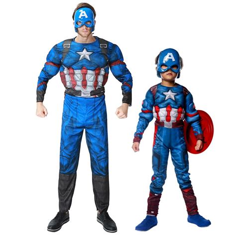 2017 New Captain America Muscle Costumes For Men Halloween Fancy