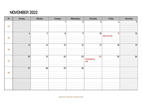 November 2022 Calendar Pdf Calendar Template 2023