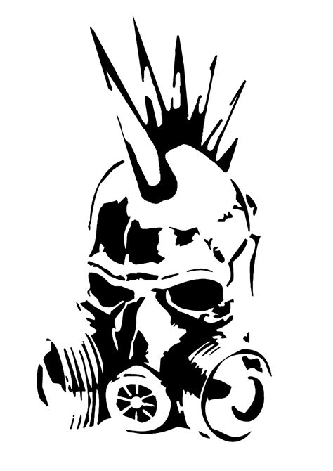 Punk Gas Mask Stencil By Skayp Stencil Graffiti Gas Mask Art Skull Art