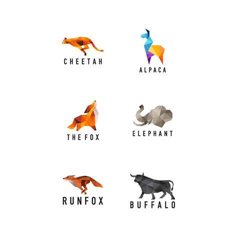 Premium Vector Geometric Animals Set Logo