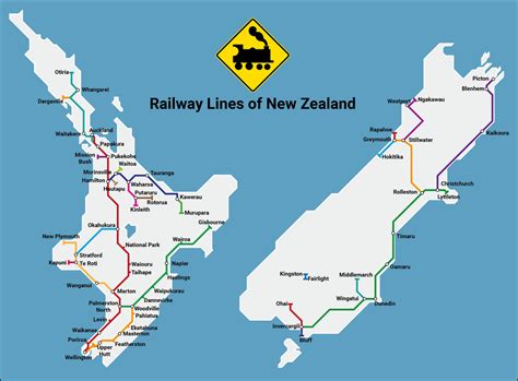 Metro Network Map Of New Zealand Railway Lines Newzealand Railway Line Map Upper Hutt Map Of