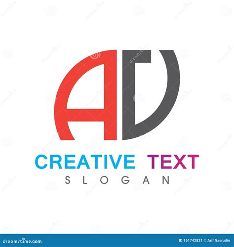 Creative Initial Ad Logo Abstract Business Design Stock Illustration
