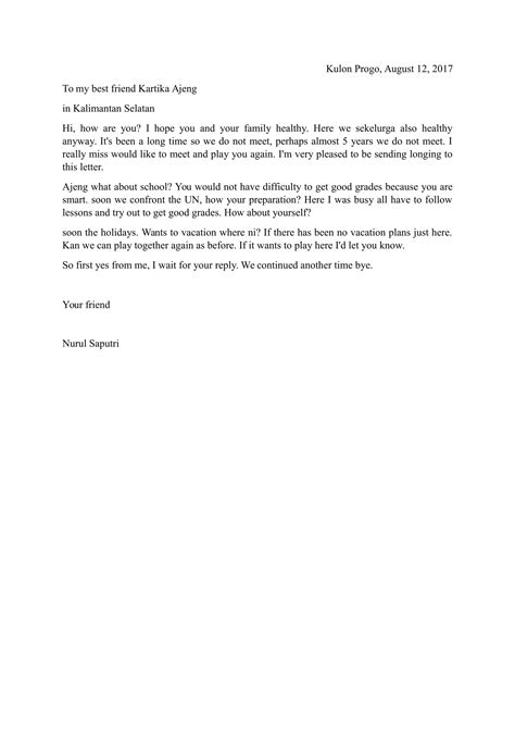 Personal letter adalah surat pribadi dalam bahasa inggris. Referensi Contoh Surat Pribadi Dalam Bahasa Inggris Desain ...