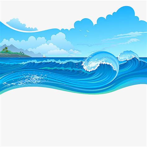 Cartoon Waves Creative Image Cartoon Sea Waves Wave  Clipartix